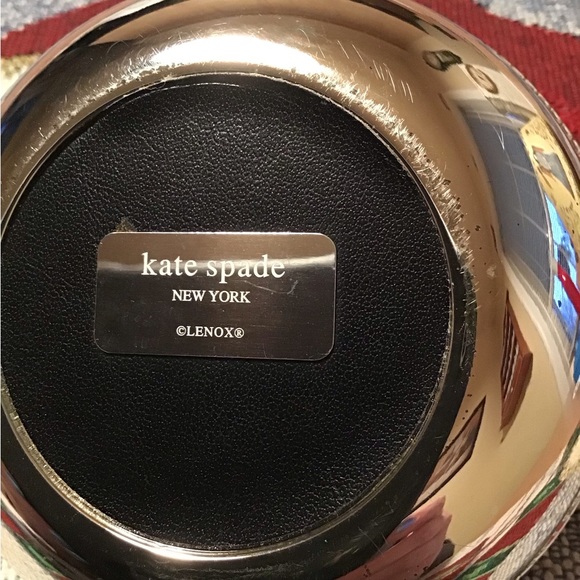 KATE SPADE X LENOX SILVER PLATE RING HOLDER EUC JEWELRY TRINKETS TWO TONE - Picture 2 of 5